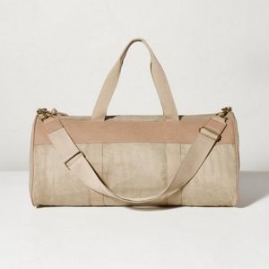 Hearth & Hand with Magnolia Waxed Canvas Travel Duffel Bag Khaki
